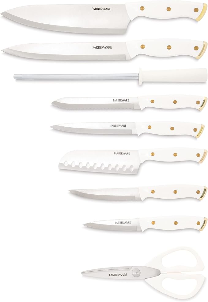 FARBERWARE 15-Piece Knife Block Set, Triple-Riveted High-Carbon Stainless Steel - Image 2