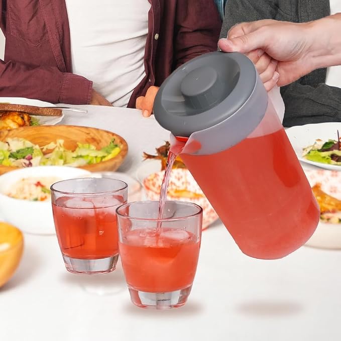Water Pitcher with Lid 1 Gallon Pitcher, Freezer/Dishwasher Safe, BPA Free & - Image 9