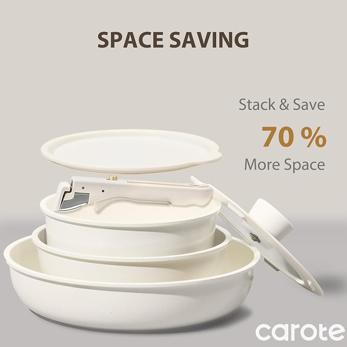 CAROTE 6pcs Pots and Pans Set Non Stick, Cookware Sets, Kitchen Set, - Image 5