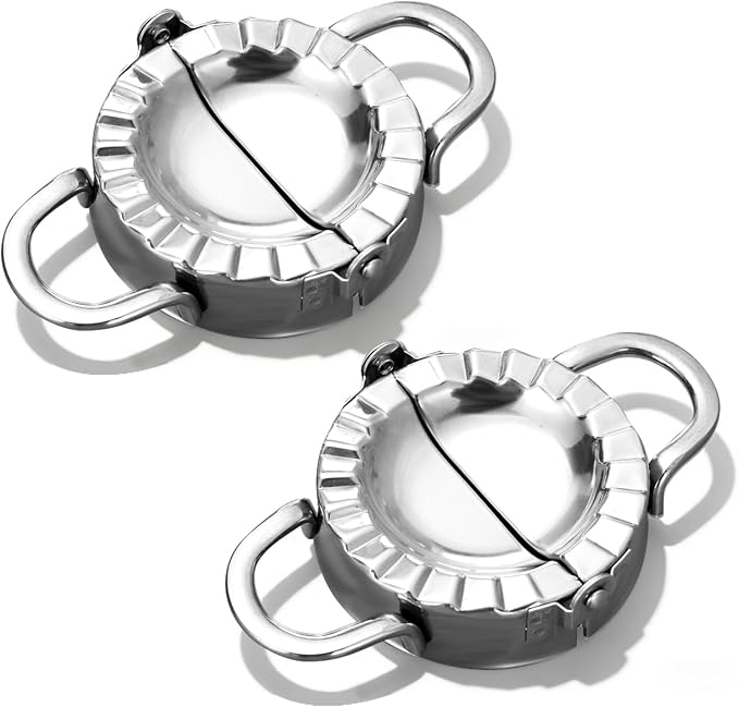Stainless Steel Dumpling Ravioli Maker Press, 2 Pack Pierogi Mold by Drincarier