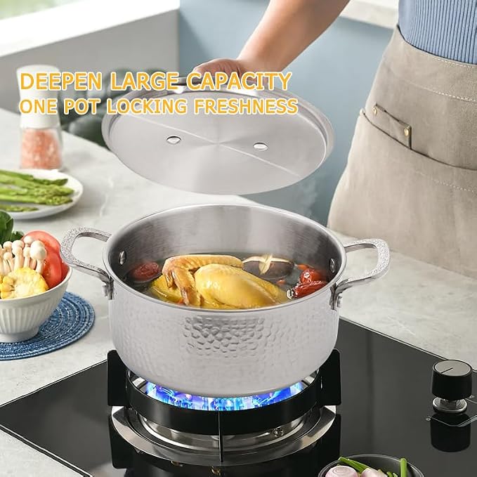 Vivicreate Tri-Ply Stainless Steel Stockpot Deep Cooking Pot - Image 3