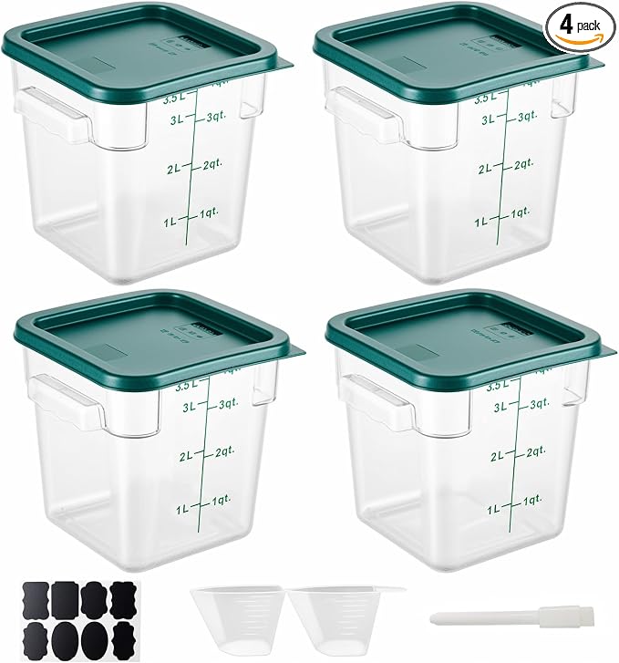 4 Pack 4QT Food Storage Containers by SHANDERBAR+