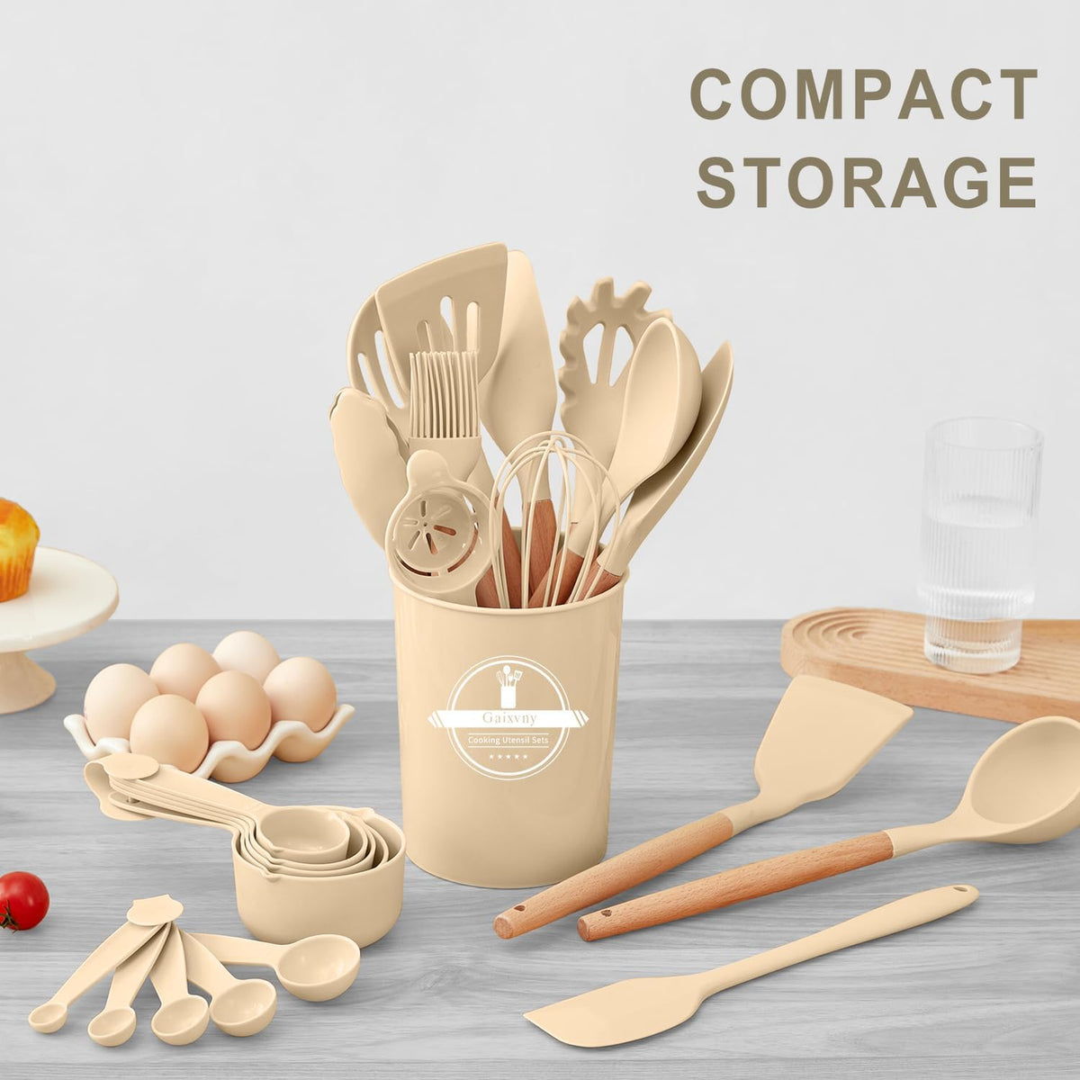 Kitchen Utensils Set - 34 PCS Non-Stick Silicone Cooking Utensils Set