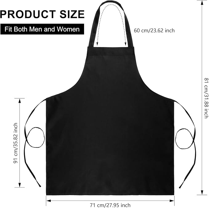 Foaincore Bib Aprons, Unisex Apron No Pocket Bulk Machine Washable Plain Aprons - Image 2