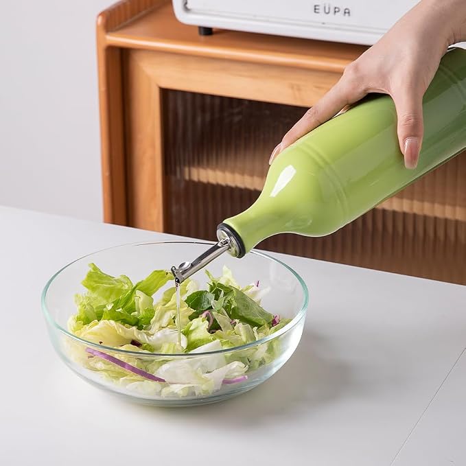 Sweejar Large Ceramic Olive Oil Dispenser Bottle, Opaque Oil Cruet Protects to - Image 3