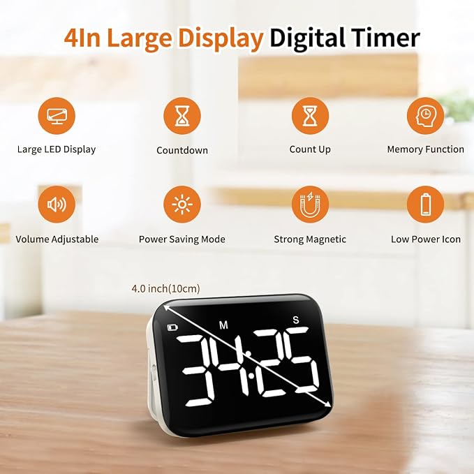 VOCOO Magnetic Kitchen Timer for Cooking - Image 2