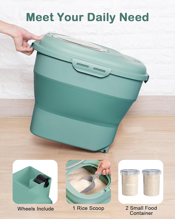 20-50 Lbs Food Storage Containers, Collapsible Rice Container - Image 4