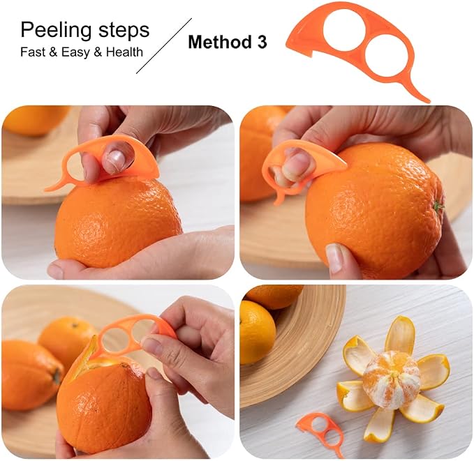Soft Home Premium Plastic Orange Peeler Lemon Citrus Peel Cutter Vegetable - Image 5