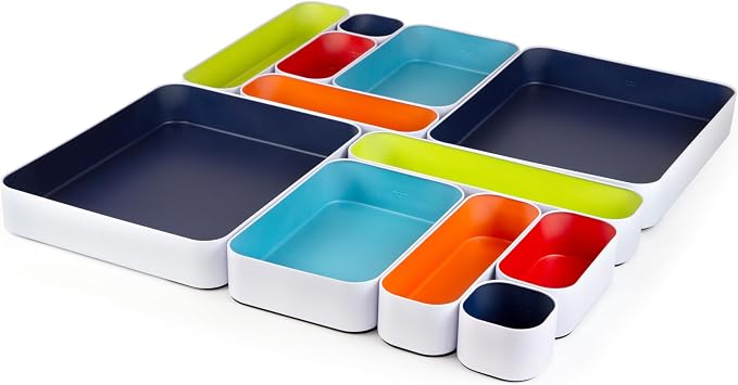 Three by Three Seattle 12 Piece Metal Organizer Tray Set by ThreebyThreeSeattle