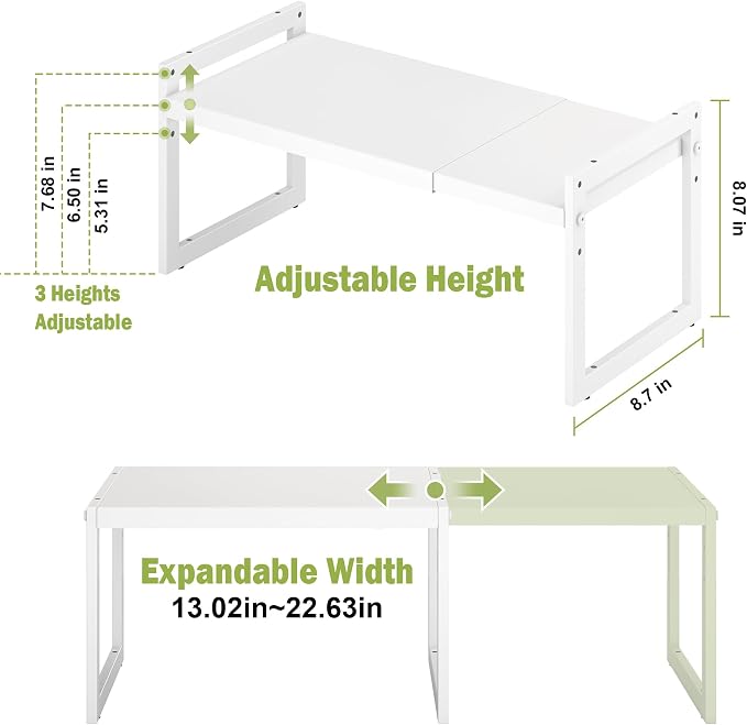 DOLALIKE Expandable Kitchen Countertop Organizer, Stackable Cabinet Shelf - Image 2