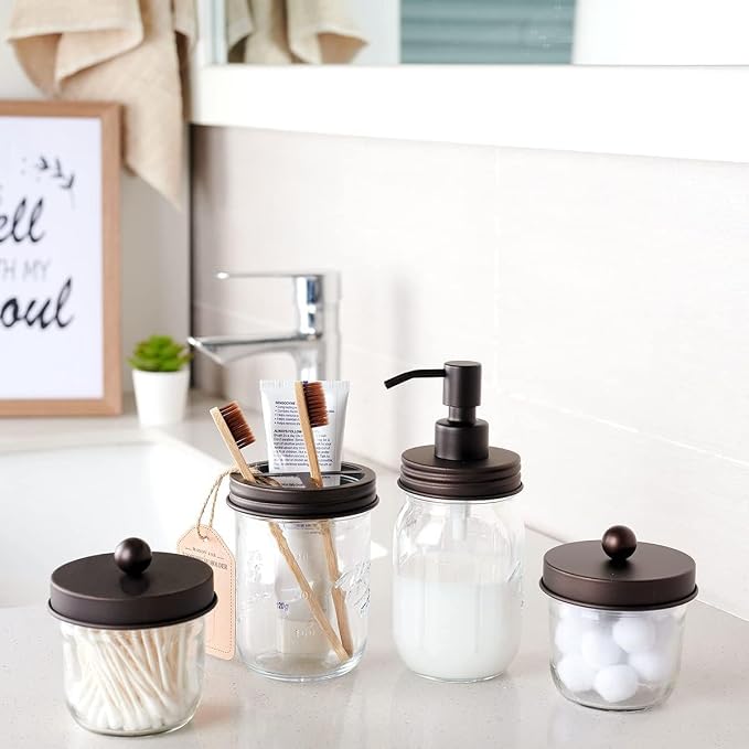 Amolliar Mason Jar Liquid Soap Dispenser Lid, Rust Proof Stainless Steel - Image 2