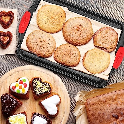 Nonstick Cookie Sheet Pans Set of 5 - Professional Quality Carbon