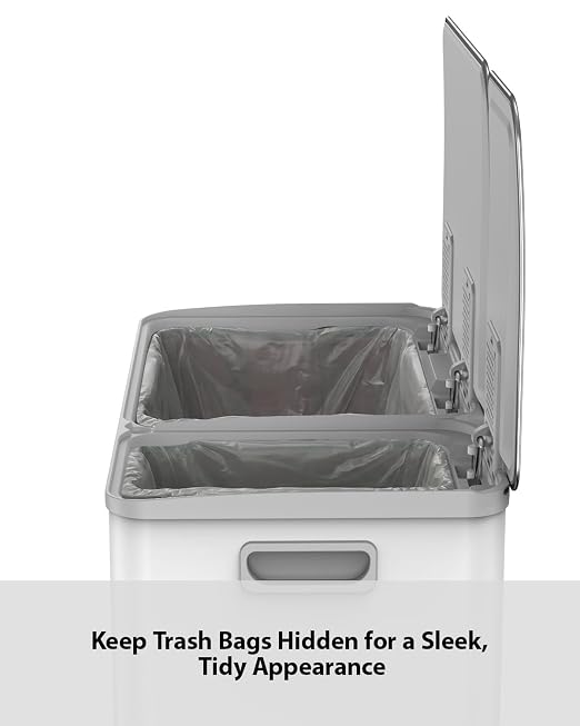 Lovewind Double Trash Can Kitchen, 13+5.5 Gallon Stainless Steel Dual Trash and - Image 6
