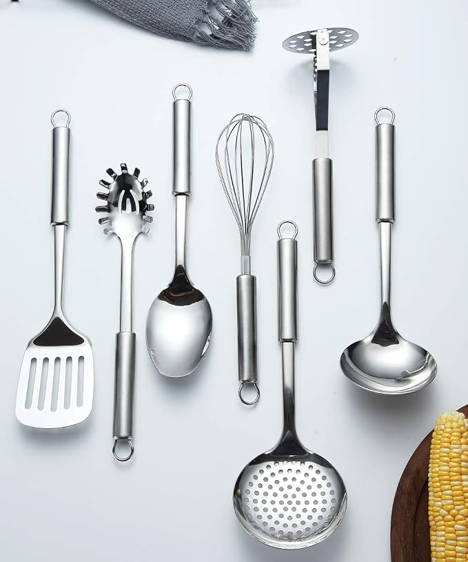 Berglander Cooking Utensil Set 8 Piece, Stainless Steel Kitchen Tool Set - Image 7