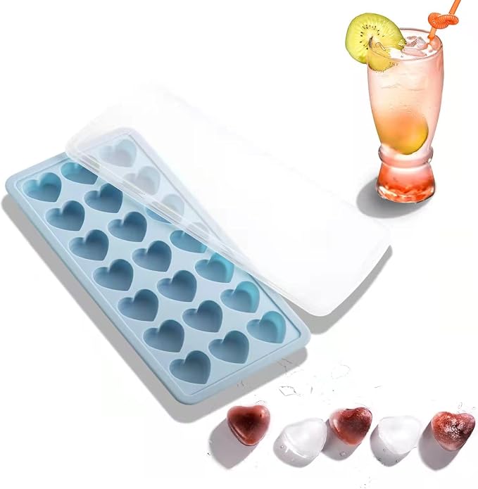 Heart Shape Ice Cube Tray, 21 Holes Silicone Ice Cube Mold by TFQXA1Z