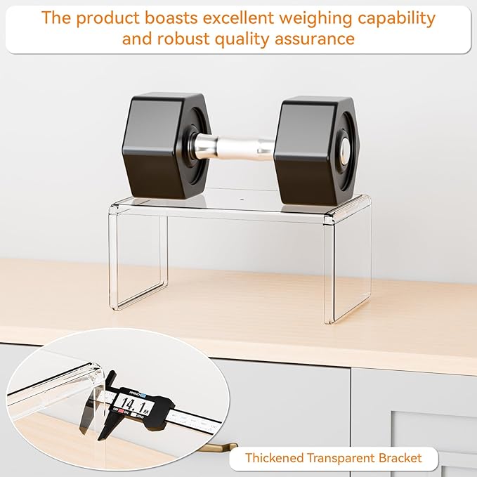 Yieach 2 Pack Acrylic Cabinet Organizer, 2 Tier Stackable Shelves - Image 4