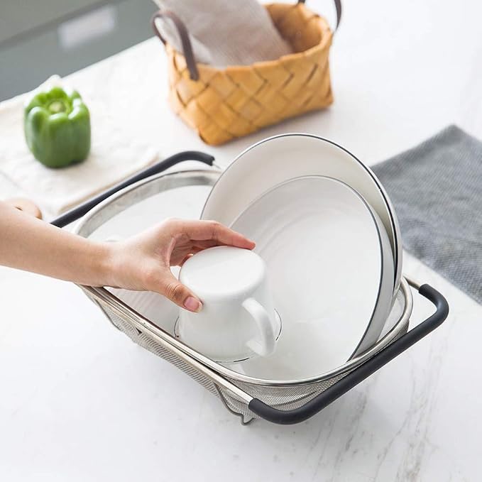 Suwimut 2 Pack Over the Sink Oval Colander - Image 7