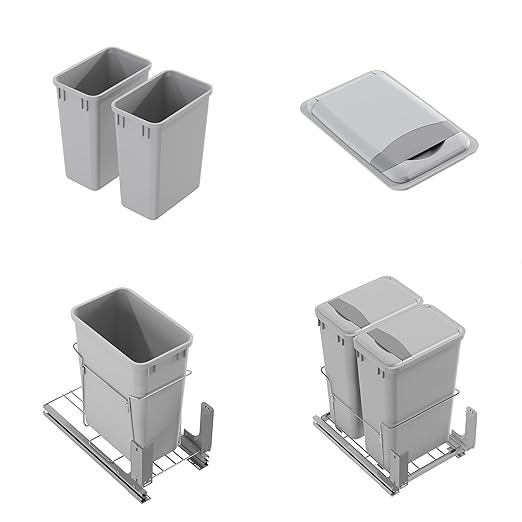 Dowell 2 Pack Wastebasket Trash Can Container, Plastic Garbage Bin, - Image 6