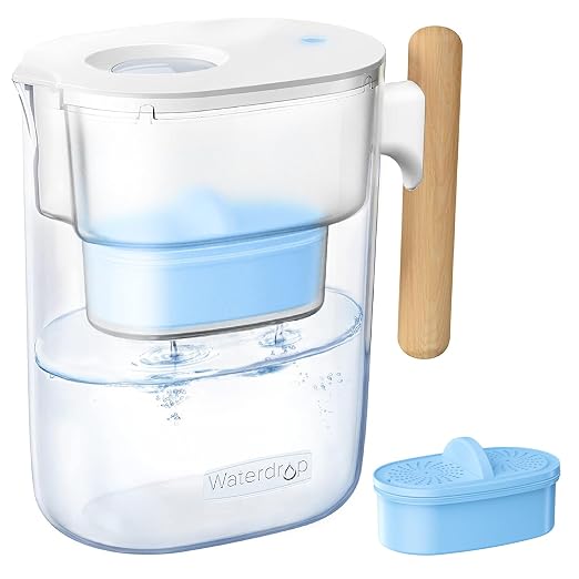 Waterdrop PT-04C-A Alkaline Water Filter Pitcher, 10-Cup Capacity, Clean & by Waterdrop