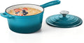 Homikit Cast Iron Sauce Pan, 2 Quart Enameled Cast Iron Saucepan by Homikit