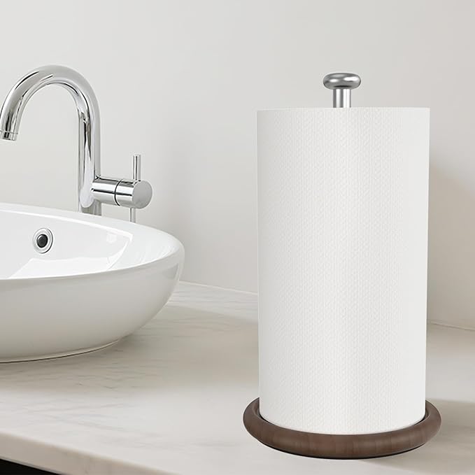 VEHHE Wooden Paper Towel Holder Countertop - Image 8