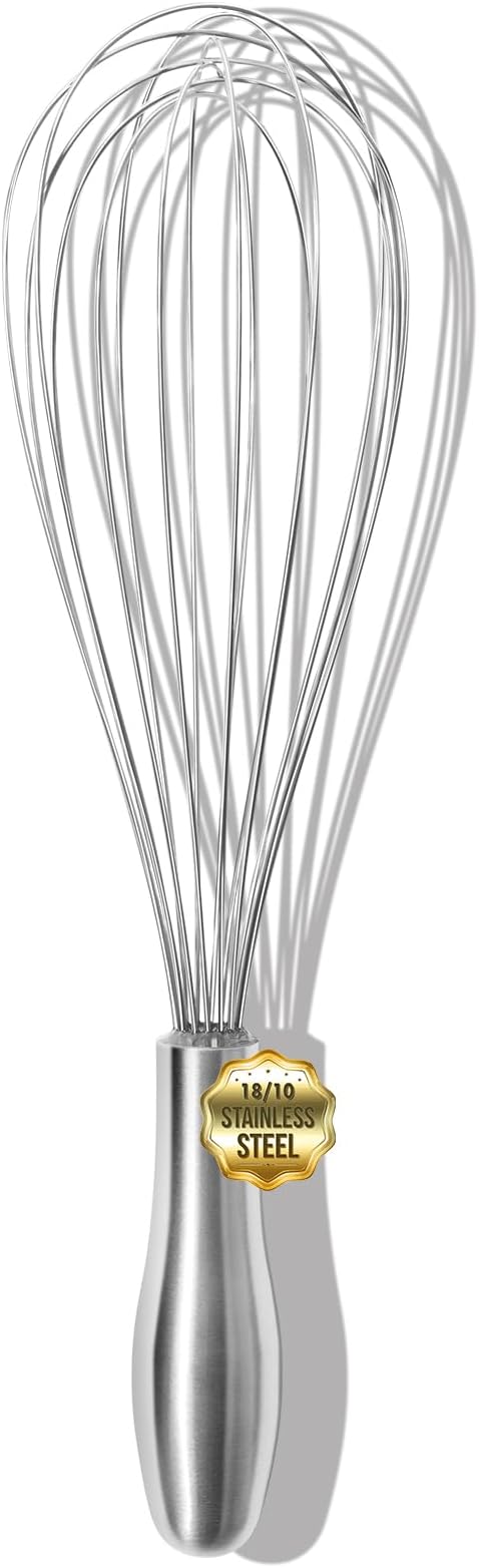 OYV 12" Whisk for Cooking, Ergonomic Handle, Dishwasher Safe 18/10 Stainless by OYV