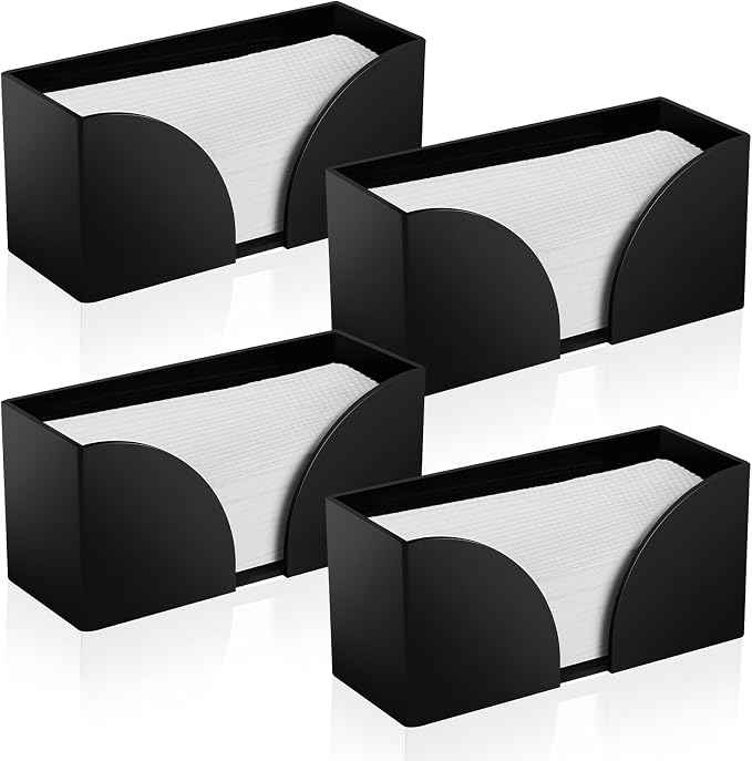 4Pack Paper Towel Dispenser Countertop Black Acrylic Paper Towel Holder by AFOROEOA