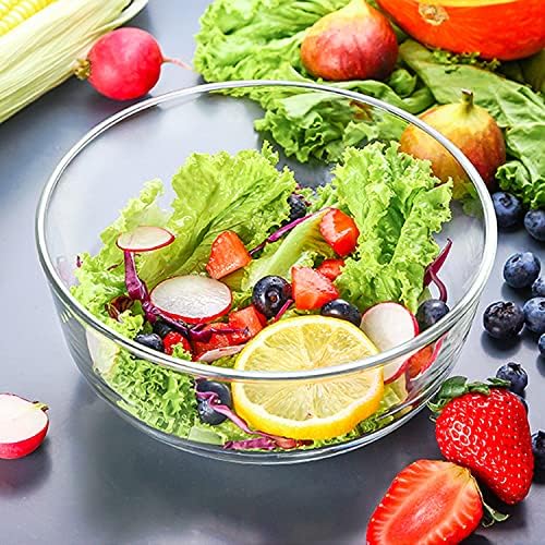 Glass Baking Bowl Large Salad Bowl for Oven/Microwave/Freezer Glass