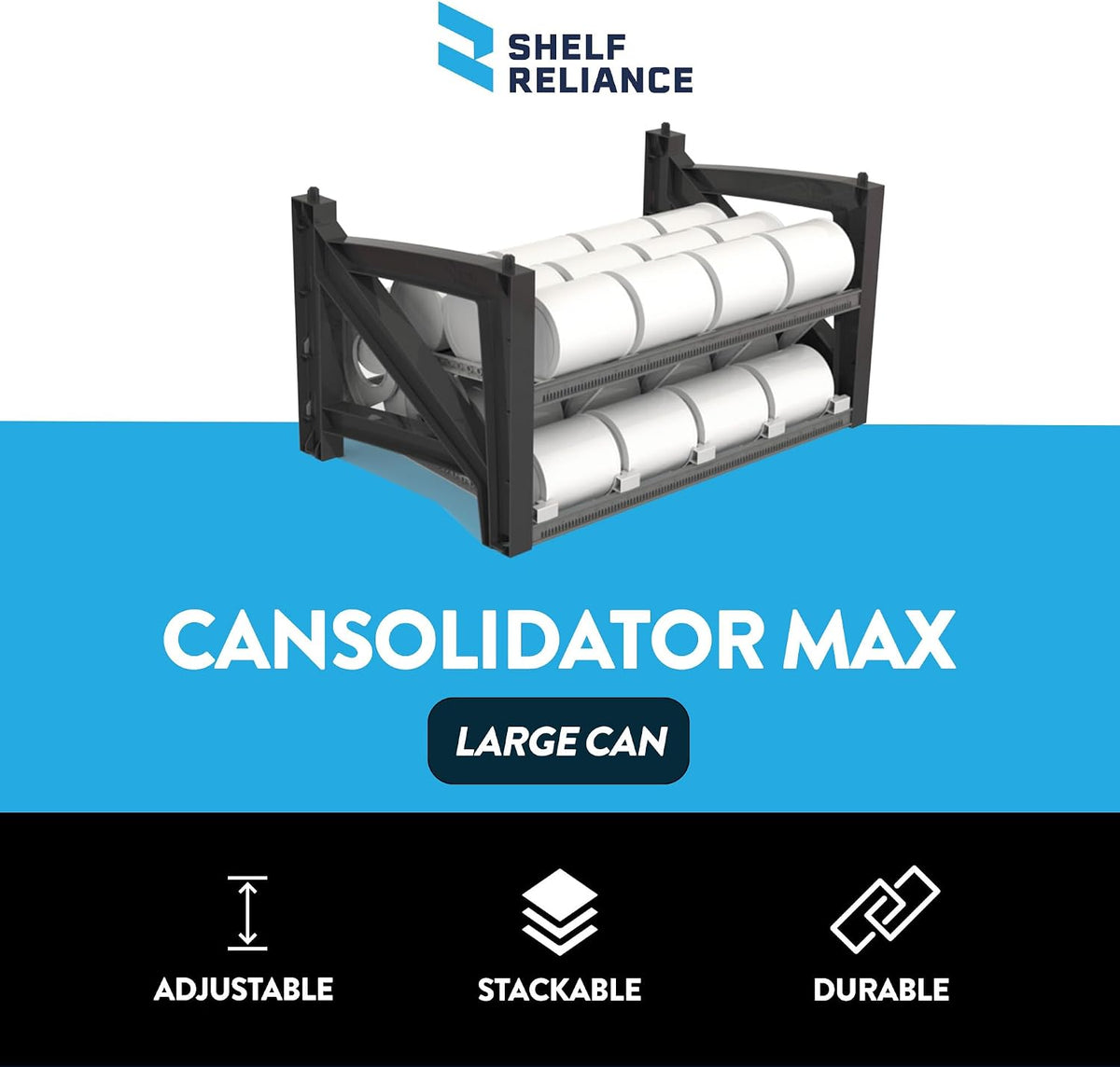 Cansolidator Max Large - 1-Pack Can Organizer for Pantry, Stackable