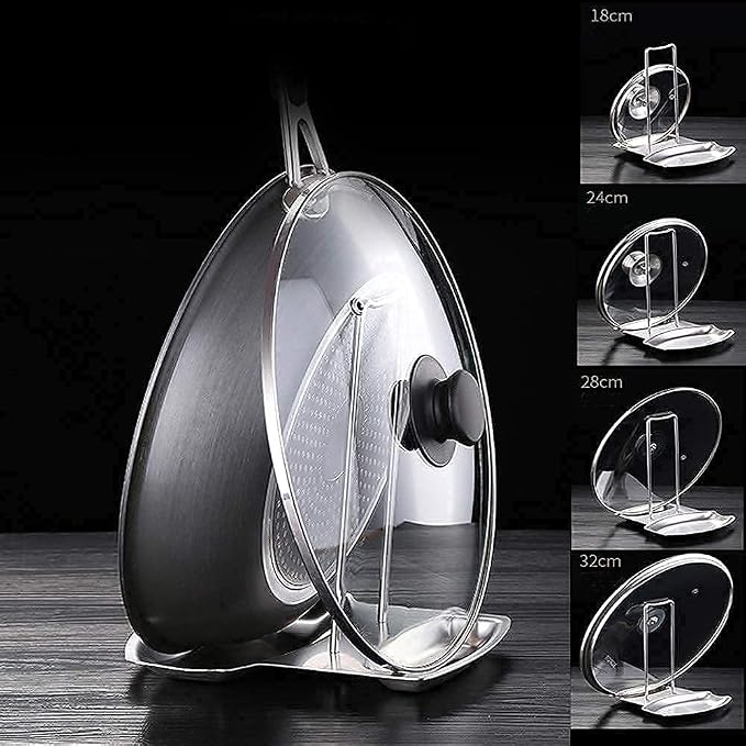 Pan Lid Holder Progressive Lid and Spoon Rest Shelf 304 Stainless Steel Pan Lid - Image 7