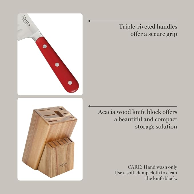 MARTHA STEWART Eastwalk 14 Piece High Carbon Staineless Steel Cutlery Knife - Image 5
