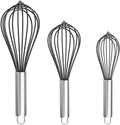 Silicone Whisk, Stainless Steel Wire Whisk Set by Kitchen+Cooking+Kit