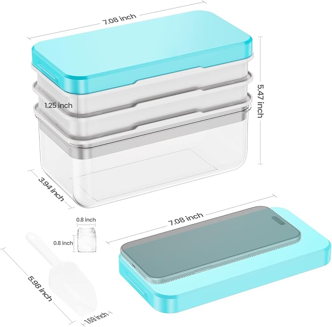 Ice Cube Tray with Lid and Bin, PHINOX 84 pcs Ice Trays - Image 4