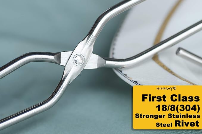 HINMAY Stainless Steel Kitchen Scissor Tongs Set, 2-Piece - Image 4