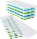 Ice Cube Trays with Lids BPA Free, 4 Pack Easy Release Silicone Ice Cube Trays by Select4U