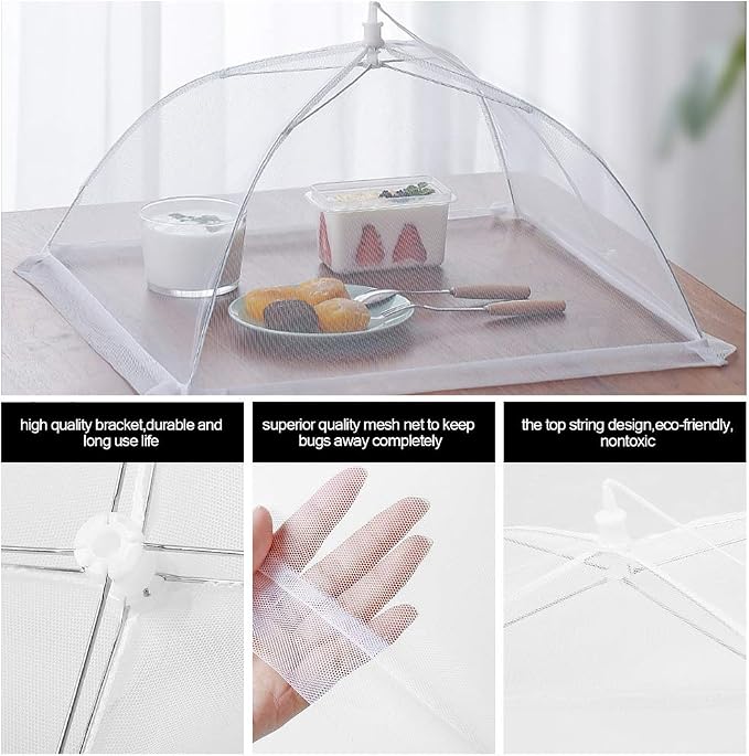 Food Covers, SPANLA 4 Pack Large and Tall Mesh Food Covers - Image 4