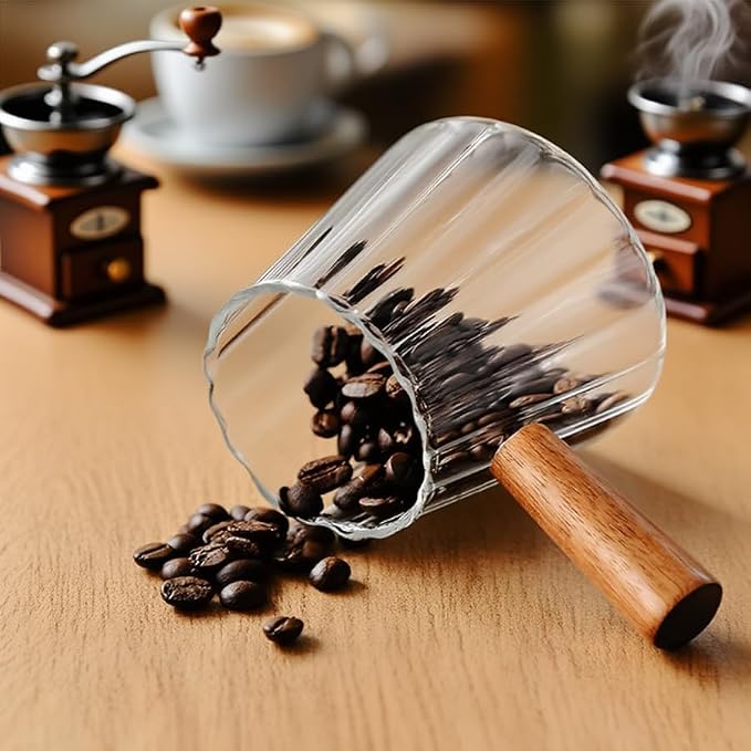 Wooden Handle Coffee Cup with Scale, Espresso Accessories Double Scale Glass - Image 8