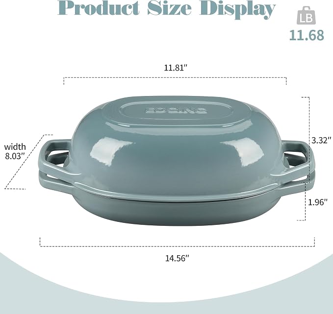 EDGING CASTING Enameled Cast Iron Oval Dutch Oven Pot - Image 2