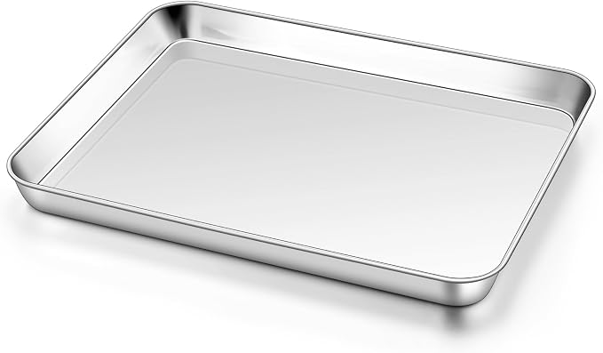 Homikit 1 Pack Baking Sheet, 10 x 8 Inch Stainless Steel Cookie Tray Set by Homikit