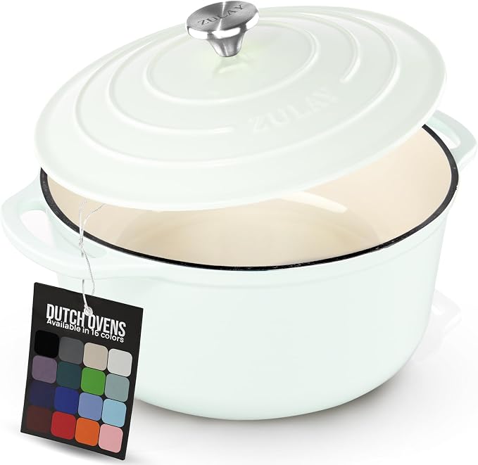Zulay Kitchen 6 Quart Enameled Cast Iron Dutch Oven Pot by ZulayKitchen