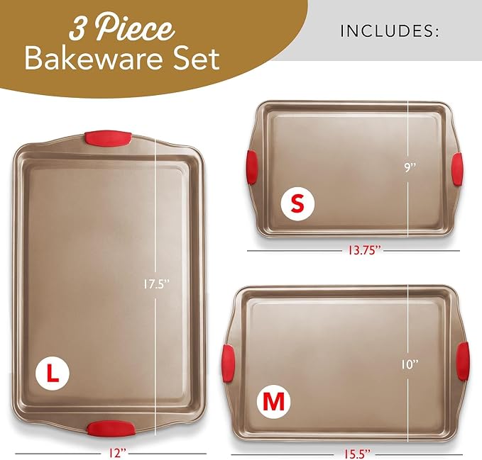 Baking Sheet Set, 3-Piece Cookie Sheet Set - Image 2