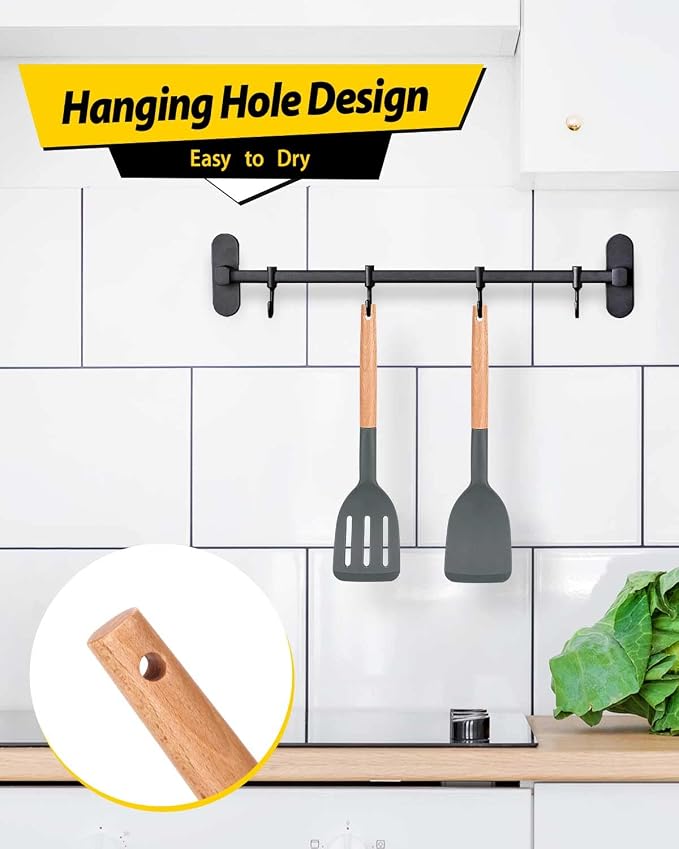 Pack of 2 Silicone Cooking Spatula, Heat Resistant Solid Turner, Non Stick - Image 5