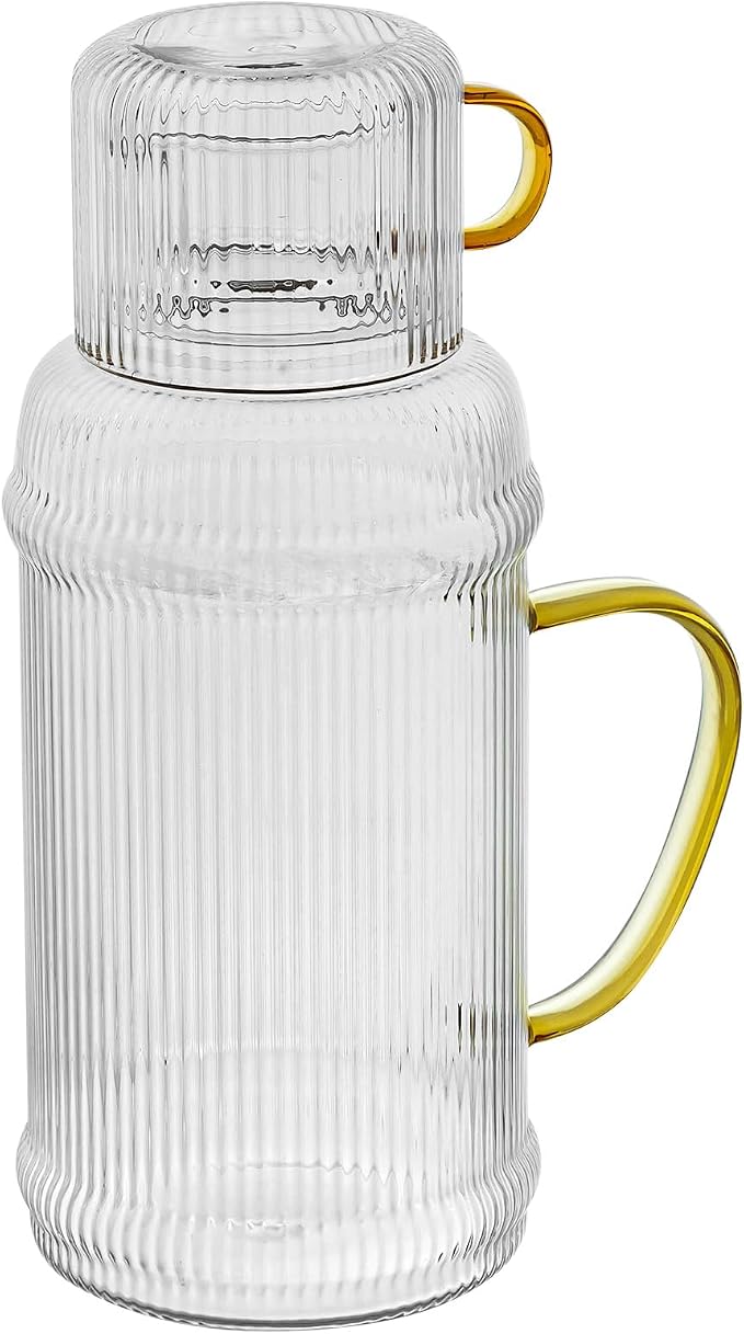 Baffect Bedside Water Carafe And Glass Set, High Borosilicate Glass Pitcher - Image 7