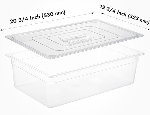 CURTA 6 Pack NSF Food Pan Cover, Full Size Clear Polycarbonate Lid - Image 2