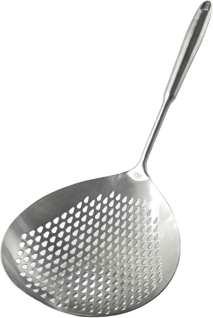 Stainless Steel Skimmer Slotted Spoon, Spider Strainer Ladle by Unknown