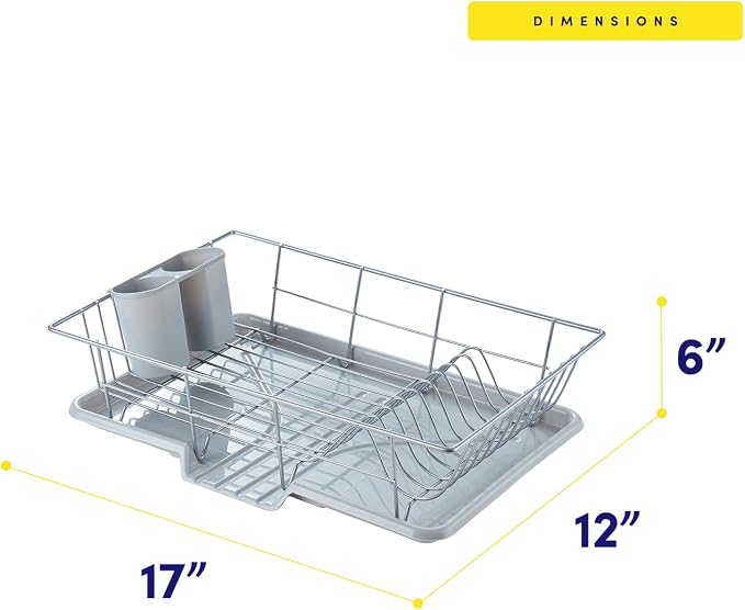 Space-Saving 3-Piece Dish Drainer Rack Set - Image 4