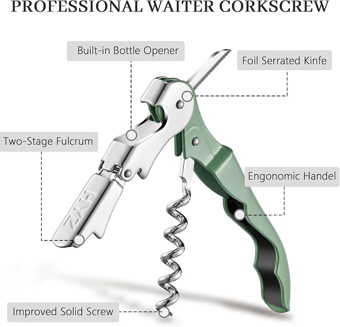 HYZ 2-Pack Wine Opener Waiter Corkscrew, Professional Wine Key - Image 2