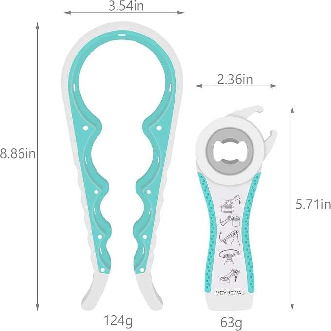 Jar Opener for Weak Hands - 5 in 1 Multi Function Can Opener Bottle Opener Kit - Image 6