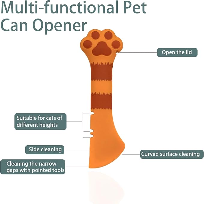 Cat Spoons for Wet Food Pet Can Lid Cover, Silicone Multi-Function Cute Paw - Image 4