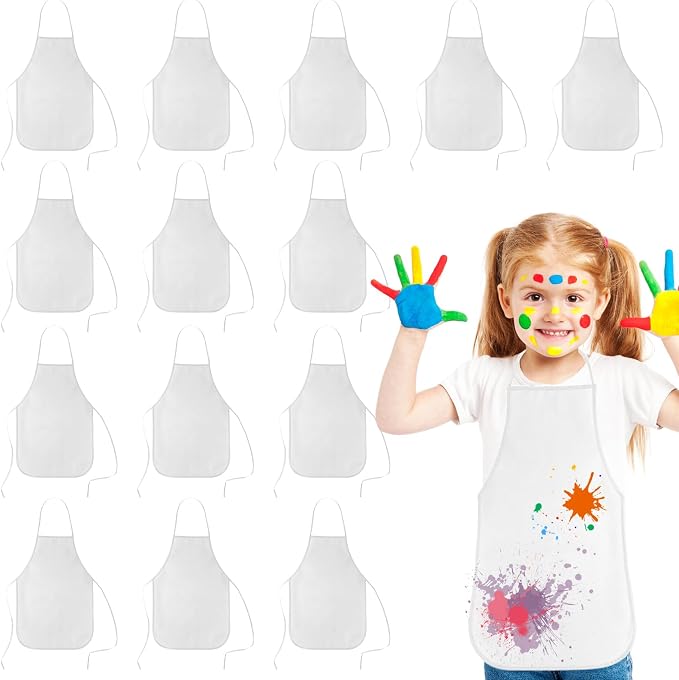 KUUQA 16/24/30/36/40Pcs Kids Apron Painting Aprons by KUUQA